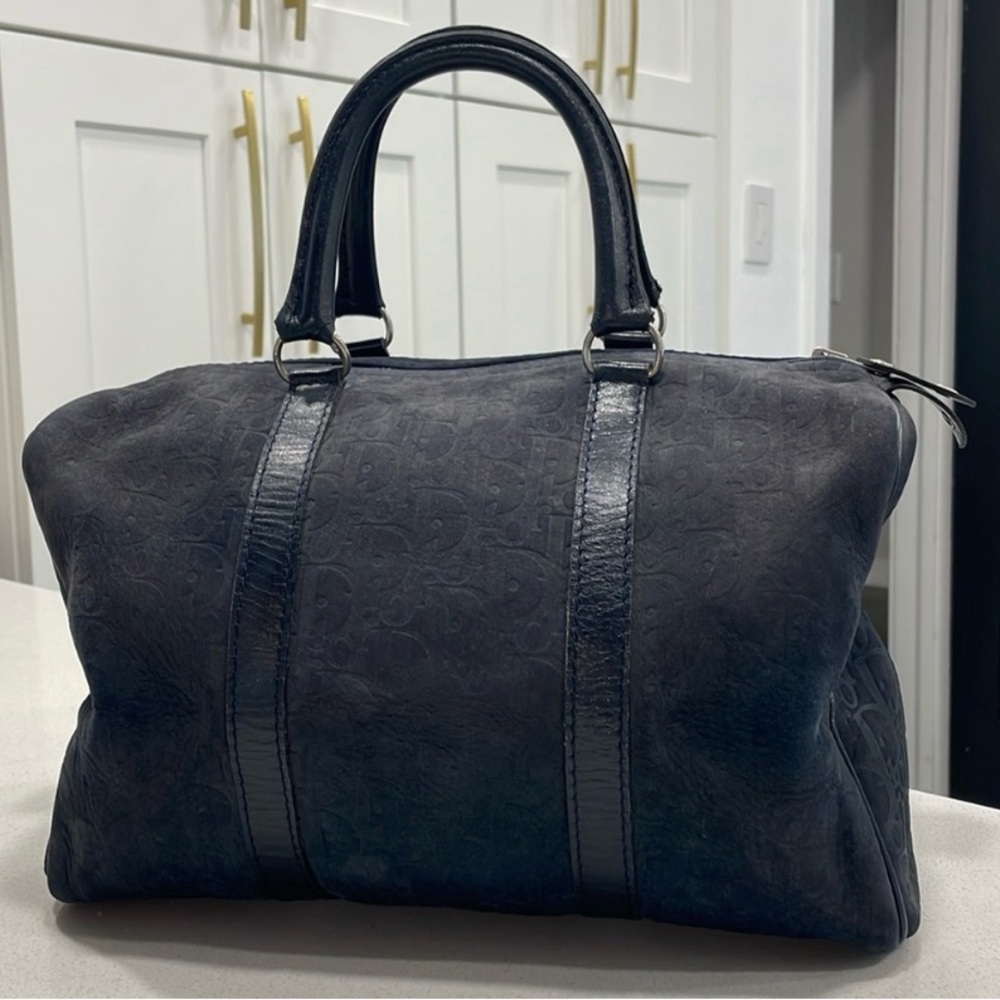 Elegant Black/marine suede Dior bag